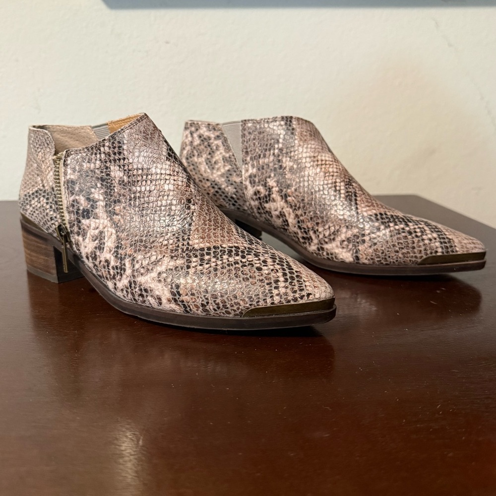 Lucky Brand "Koben" Snakeskin Bootie - Size 8 1/2M
